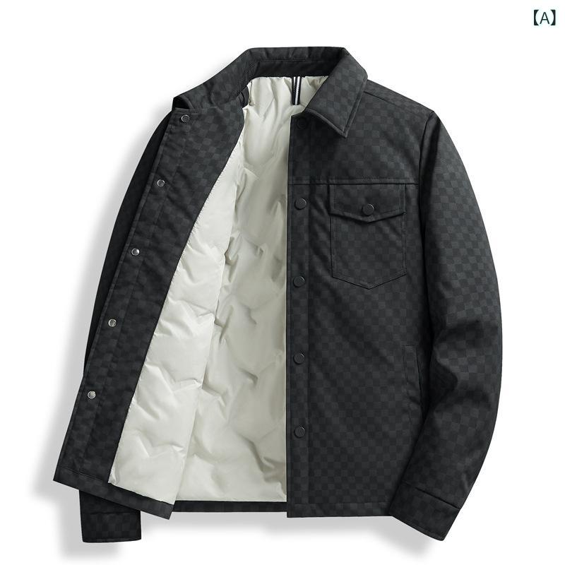 メンズ ダウンジャケット 秋冬 カジュアル スタンドカラー ゆったり 防寒 グレー ダックダウン 保温 軽量 吸湿速乾 再生繊維 ハイネック ロング丈 通勤 通学 アウトドア