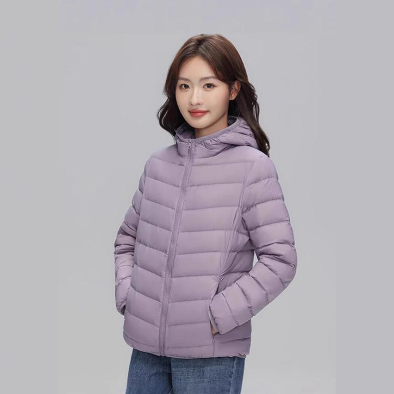 ダウンジャケット レディース 軽量 ショート丈 フード付き 秋冬 90%ホワイトダウン プラスサイズ 小柄対応 ママ用 アウター 暖か 防寒 日常使い