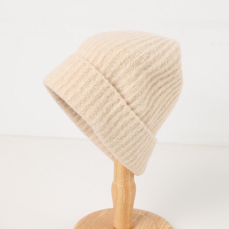 秋冬男女兼用羊毛ニット帽保温カジュ...