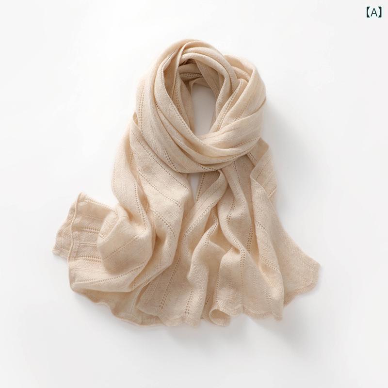 マフラー レディース 秋冬 カシミヤ 保温 ニット 厚手 ロング 無地 高級感 透け ツイスト 首元保護 暖か ストール 巻き方自由 柔らか 軽量 防寒 日常使い ギフト向き