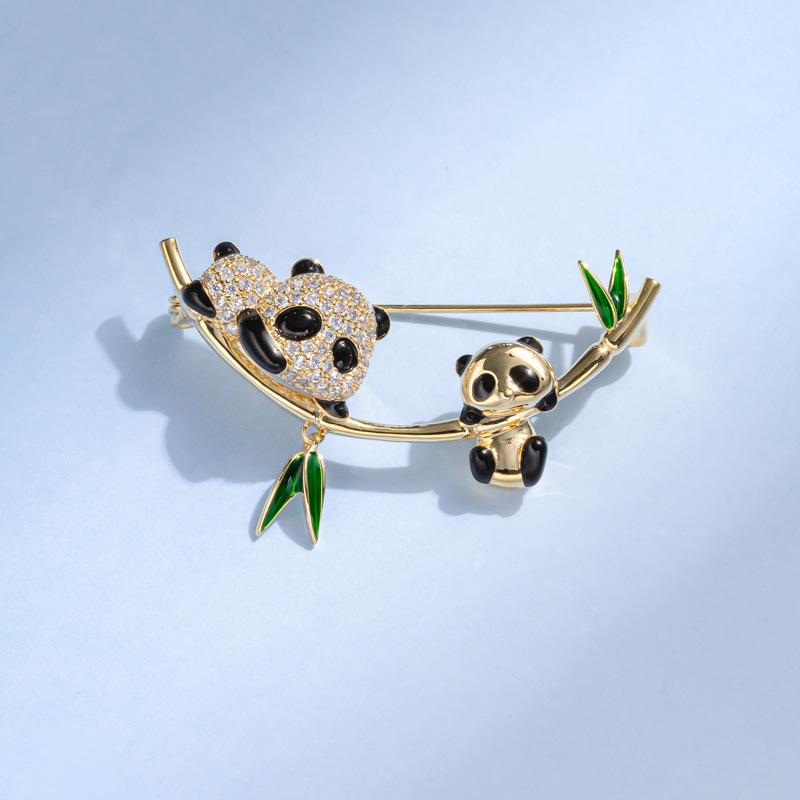 キッズ ブローチ コサージュ パンダ 竹 モチーフ デザイン 個性的 かわいい 子ども...