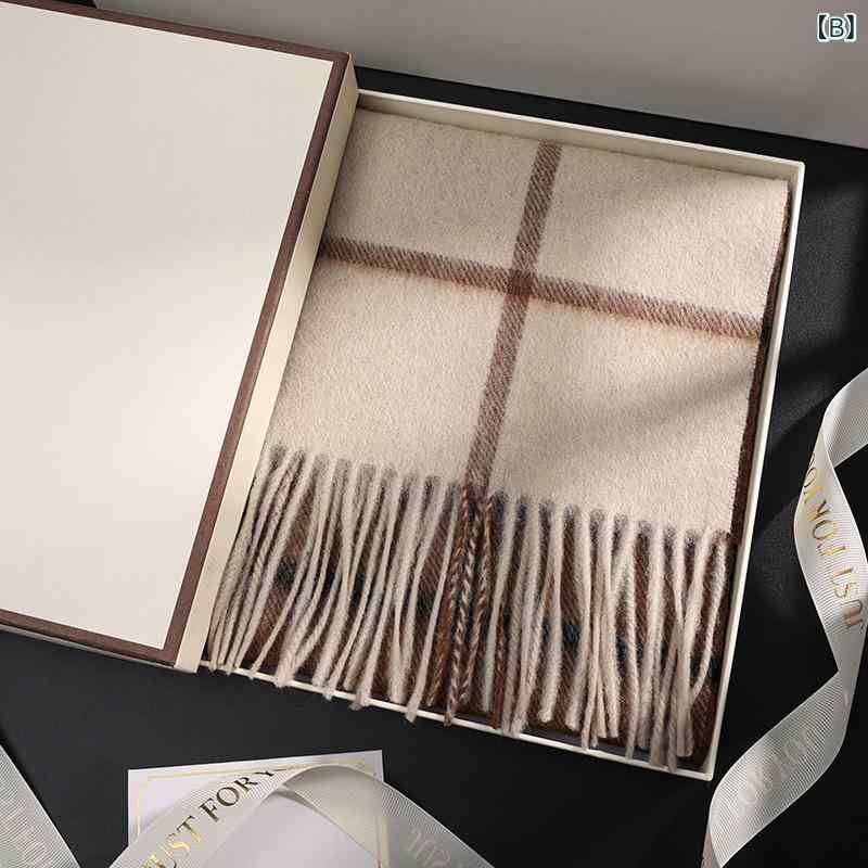 秋冬 レディース 赤 チェック柄 羊毛 マフラー 暖か 高級感 肌触り良い 保湿 通勤 日常使い 軽量 柔らか