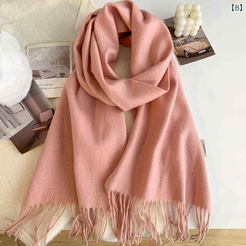秋冬 レディース マフラー ウール 無地 高級感 保暖 厚手 コーディネート 韓国風 ベーシック 暖か スタイリッシュ 日常使い ギフト向き シンプル ソフト 軽やか 巻き方自在 ネック アクセサリー 冬物 防寒 ファッション アイテム