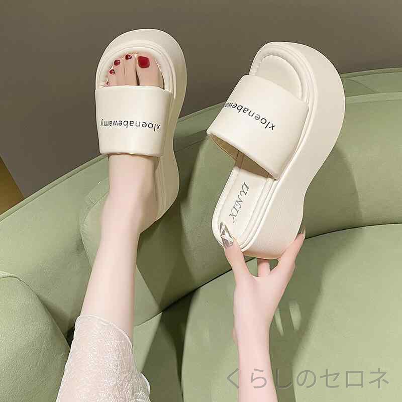 厚底サンダル レディース 春夏 ファッション 屋外履き 増高8cm 小柄対応 プラット...