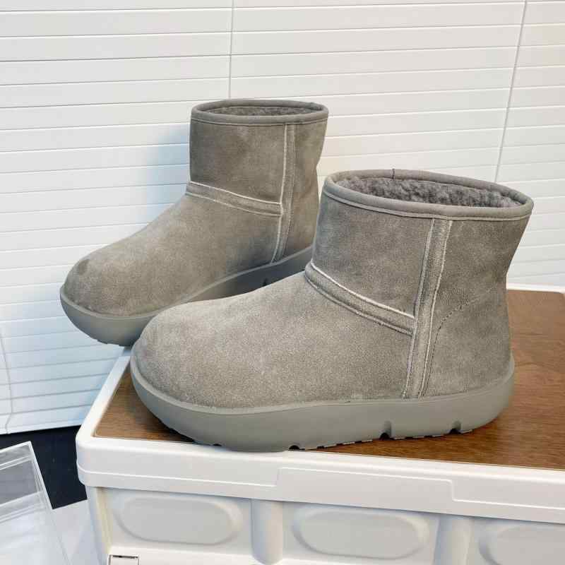 レディース 厚底雪地ブーツ 秋冬 ブリティッシュ風 ショートブーツ 加厚フリースライニング 保暖 ラウ..