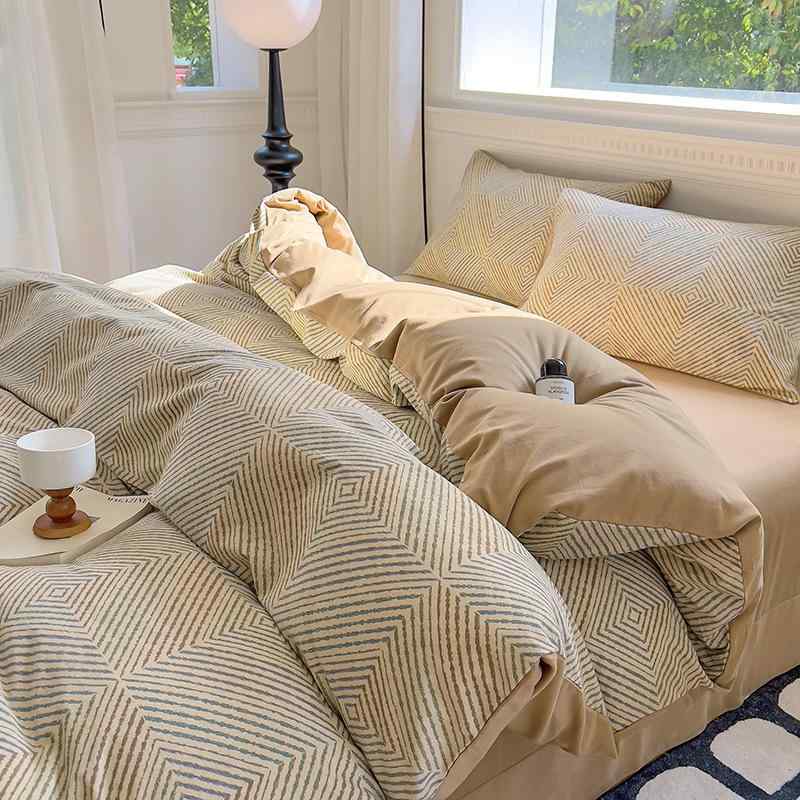 ・素材: コットン100%・柄: 幾何模様,植物花卉・スタイル: ベッドシーツ型・サイズ: 1.2mベッドシーツ3点セット,1.5mベッドシーツ4点セット,1.8mベッドシーツ4点セット,2.0mベッドシーツ4点セット,1.5mベッドカバー...