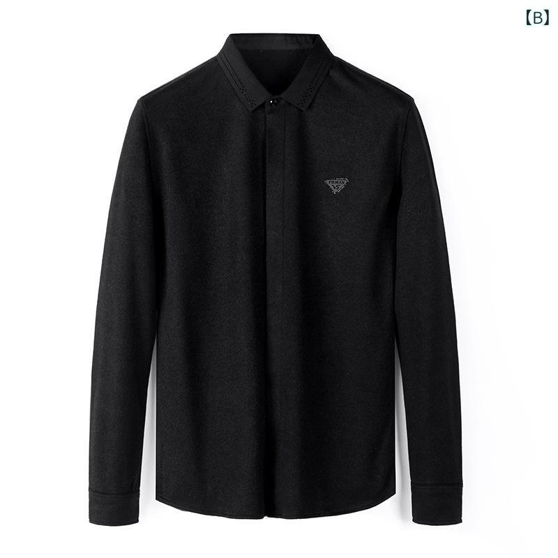 長袖シャツ メンズ ナノテクノロジー ウール カジュアル インナー 高級感 シンプル 吸湿速乾 軽量 通勤 通学 部屋着 トップス 再生繊維