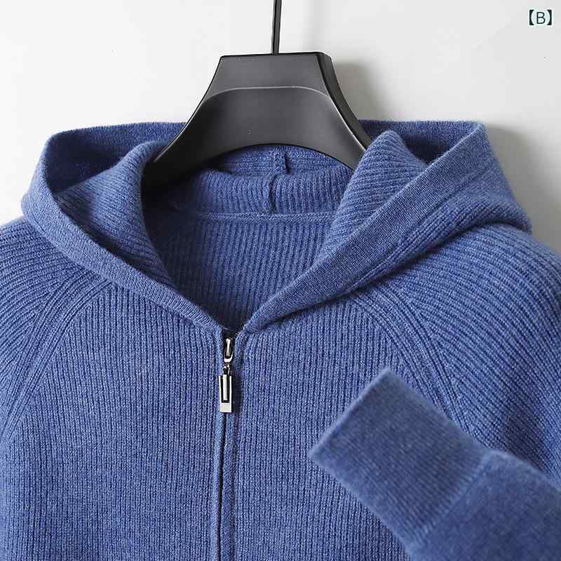 カーディガン メンズ 厚手 ジッパー 純羊毛 ニットセーター ゆったり アウター 衛衣 針織 開衫 羊毛衫