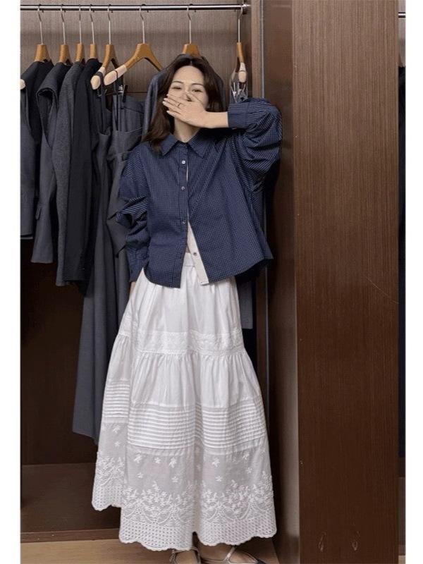 Other - レディース スカート Aライン フレアスカート レース ハイウエスト ミモレ丈 ロング丈 レトロ フレンチ ヴィンテージ 細見え ゆったり 上品 高見え きれいめ 大人可愛い カジュアル 春