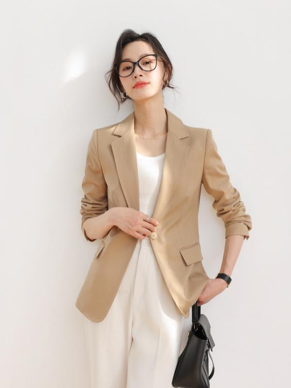 レディース 春夏 テーラード ジャケット ブレザー 通勤 オフィス ビジネス スリムフィット 高級感 キルティング 上品 快適 ショート丈 プロフェッショナル スタイリッシュ