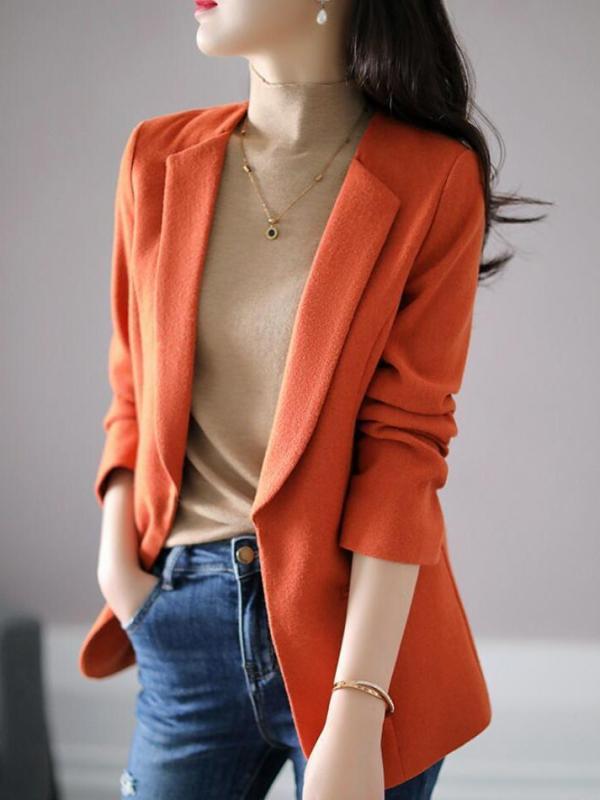 ・柄: 無地・シルエット: ゆったり型・襟型: テーラードカラー・袖丈: 長袖・袖型: 標準袖・加工: ノンアイロン・素材: ウール30-50%, ポリエステル・色: オレンジ・サイズ: 36/S,38/M,40/L,42/XL・前立て: ...