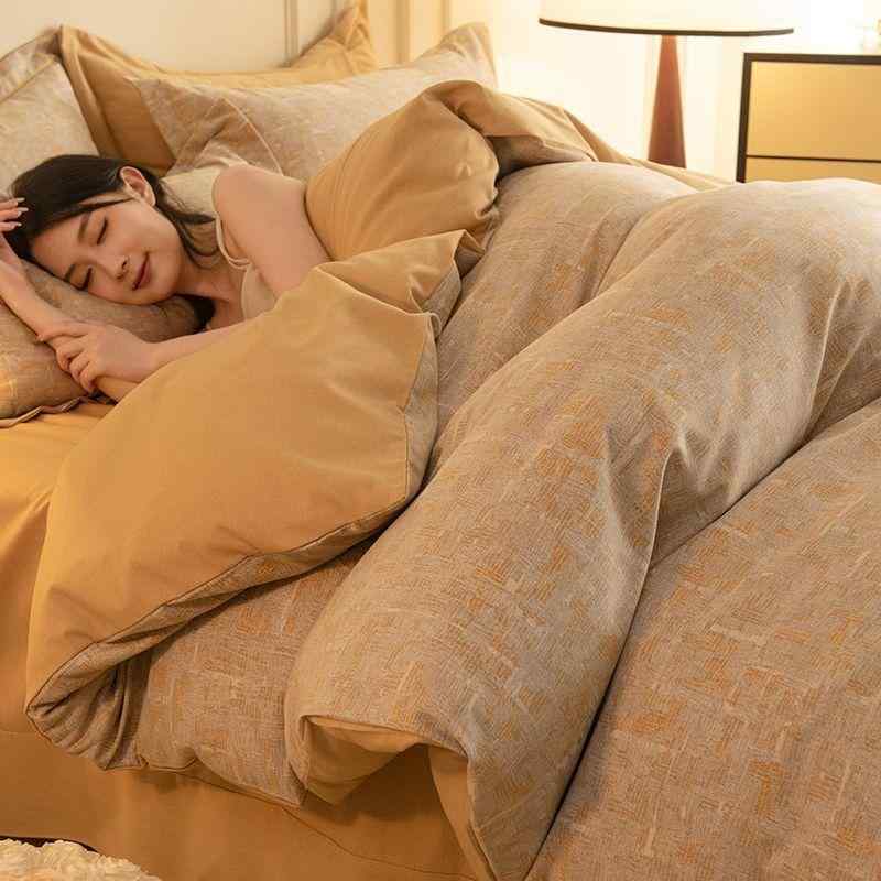 寝具セット 秋冬 純綿 厚手 起毛 高級感 4点セット ベッドシーツ 掛け布団カバー 枕カバー ふわふわ加工 暖か素材