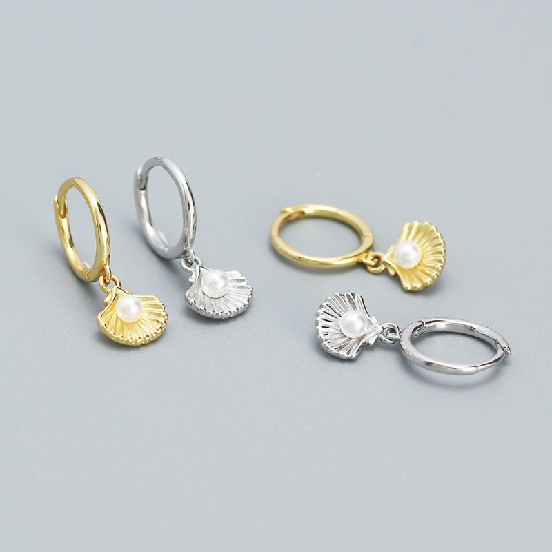 レディース 貝殻 真珠 イヤリング スタッドピアス 耳飾り デザイン アクセサリー 女性用 ジュエリー ファッション 小物 トレンド アイ..
