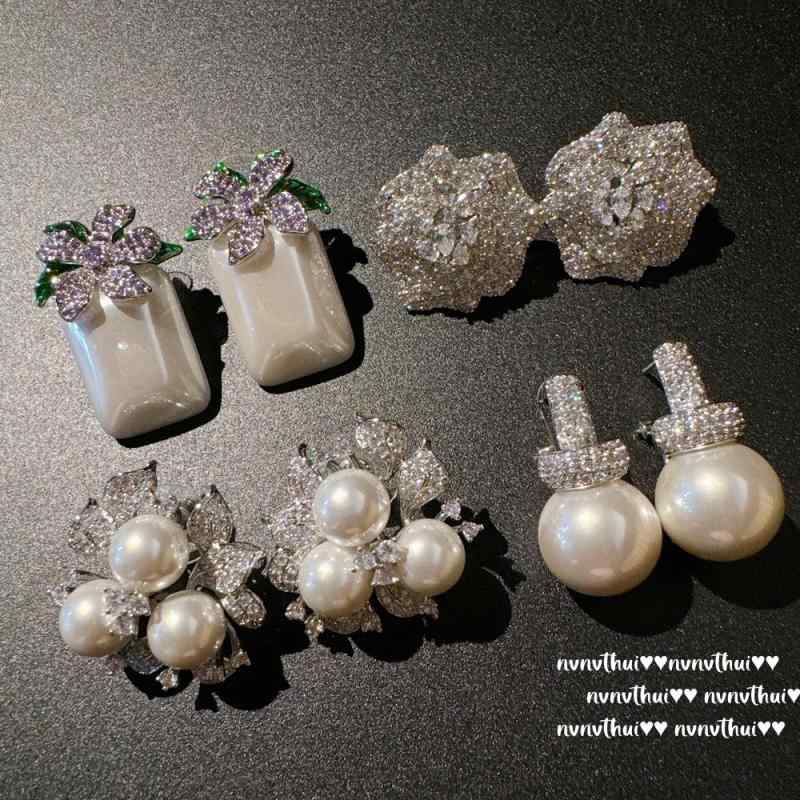 イヤリング レディース 人魚の涙 富貴花貝珠 タヒチパール ラベンダー ジルコニア 宝石 イヤードロップ..