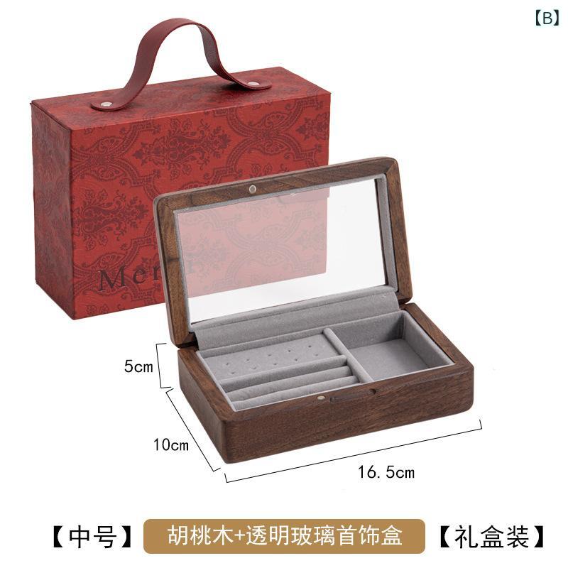 くらしのセロネのジュエリーボックス 実木 ウォールナット ベルベット内装 アクセサリー収納 指輪 イヤリング ブレスレット ネックレス ピアス 収納ケース 高級感 整理 コンパクト ギフト向き 女性向け 日常使い｜アングル3