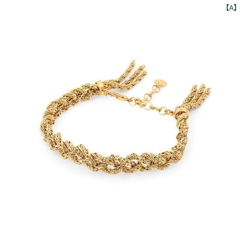 ブレスレット ユニセックス 秋冬 麻花編み レトロ 個性 高級感 ツイスト ロープ 編み込み アクセサリー ファッション シンプル スタイリッシュ 日常使い ギフト プレゼント 手首 装飾 女性 男性 かわいい モダン トレンド コーディネート