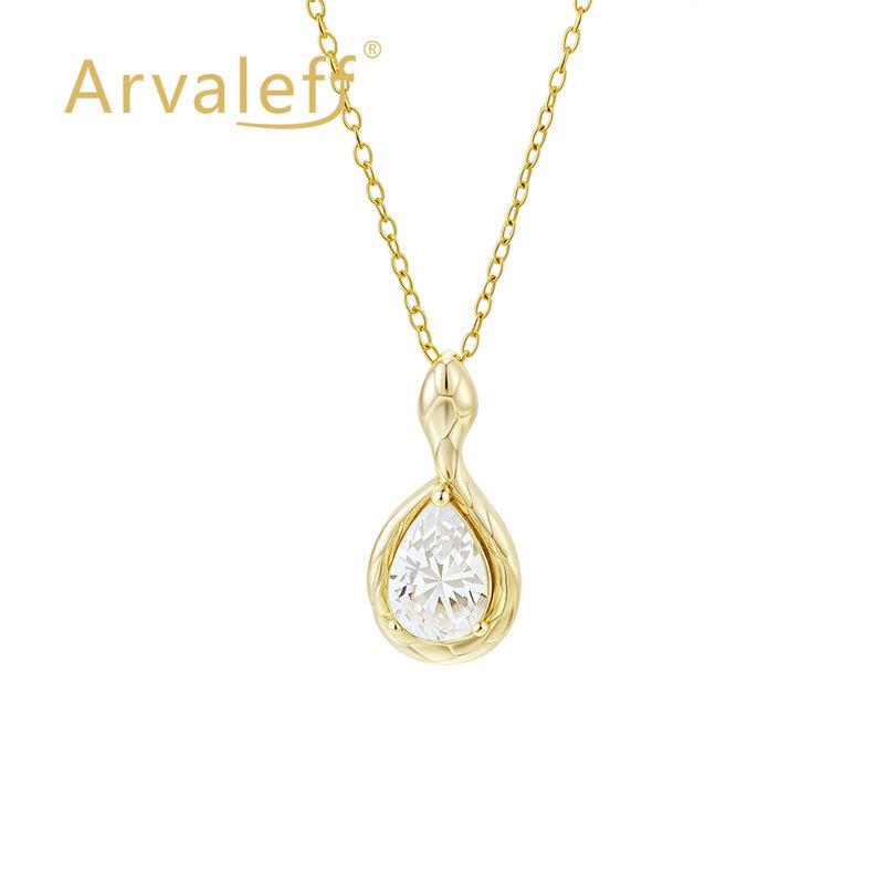 ネックレス レディース シルバー 925 蛇モチーフ 鎖骨チェーン 14kゴールド ジルコニア ダイヤモンド ..