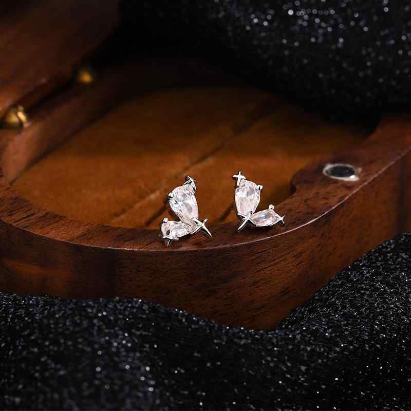 Topaz - ピアス レディース ハート型 星型 四芒星 かわいい シンプル 気質 純銀 イヤースタッド イヤリング ファッション アクセサリー 耳飾り デイリー ジュエリー トレンド モダン 乙女心 輝き 繊細 スタイリッシュ ギフト向き 日常使い 華やか 洗練