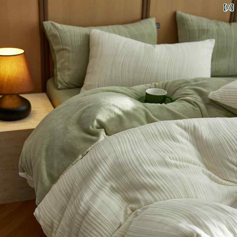 秋冬 寝具セット 学生用 再生繊維 起毛 保温 立体花柄 ベッドシーツ 枕カバー 三点セット 保暖 フランネル 学生寮 部屋着 通学 軽量 吸湿速乾 高級感 綿混 ピンク系 [2]