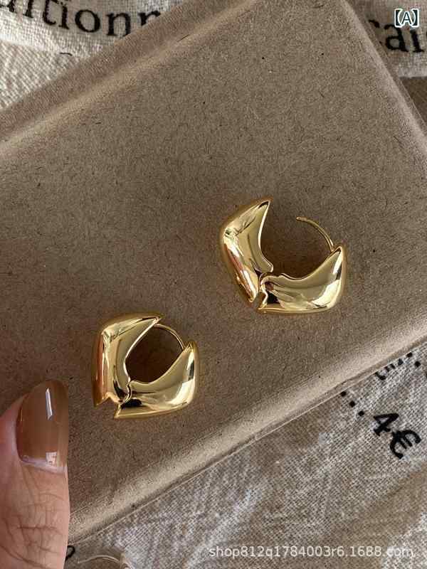 イヤーカフ レディース 金属 クール ミラー 菱形 水滴 汎用 高級感 ボリューム 幾何学 気質 エレガント 耳飾り アクセサリー シンプル モダン 日常使い