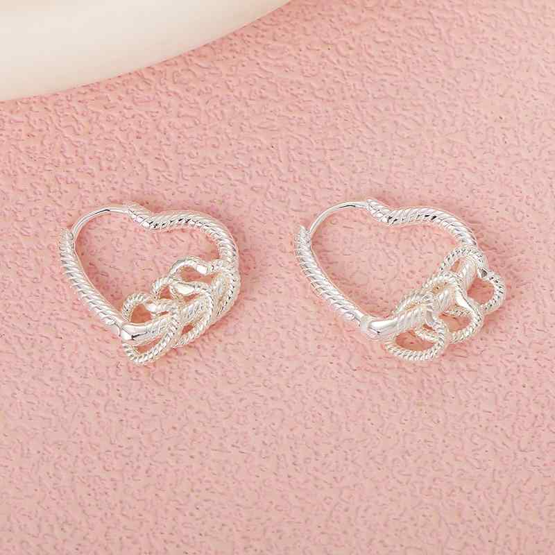 イヤリング レディース S925 純銀 ハートモチーフ スタイリッシュ デザイン 高級感 着回し 通勤 デート..