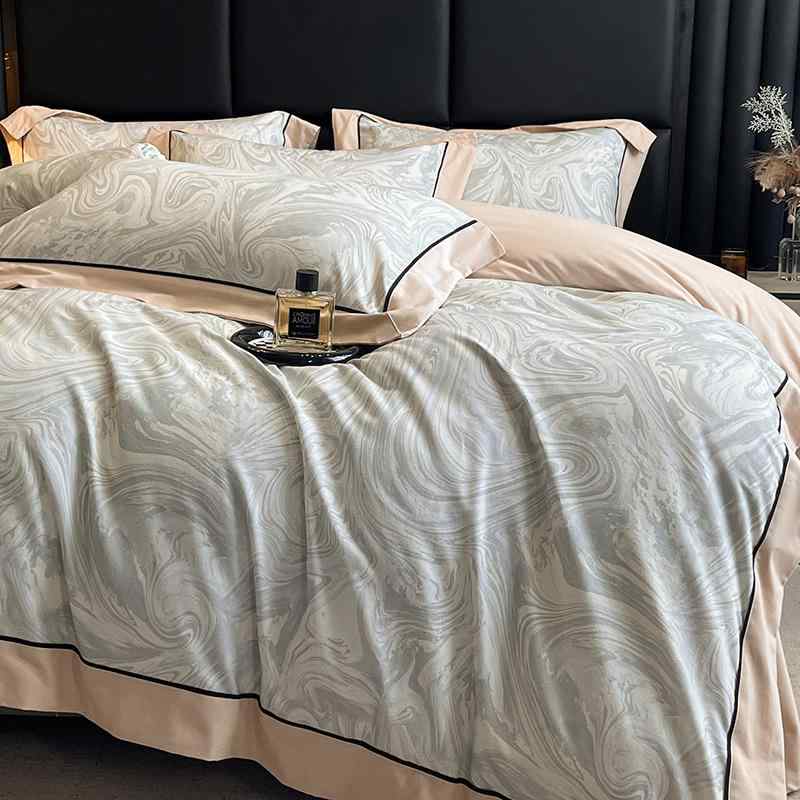 ベッドカバーセット 高級感 厚手 起毛加工 田園風 肌触り良い綿 柔らかい 4点セット 掛け布団カバー シ..