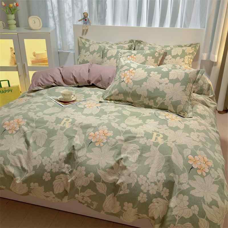 秋冬寝具セット 学生 シングルダブル 全綿 厚手 起毛加工 暖か プリント柄 ベッドシーツ フィッターシ..