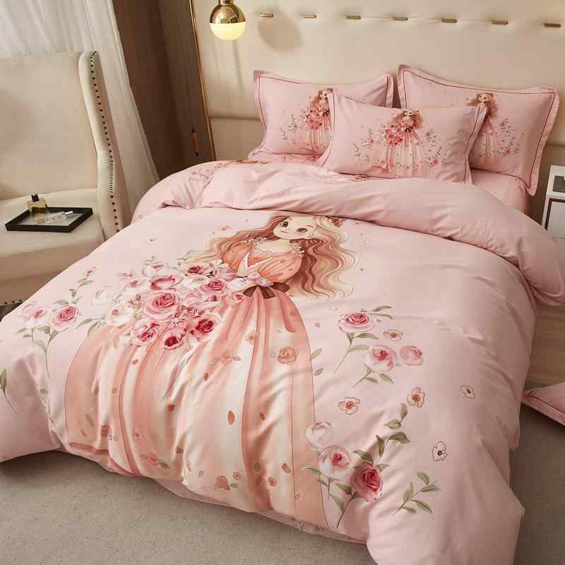 寝具セット 綿100% 起毛加工 加厚 秋冬 花柄 4点セット 掛け布団カバー ベッドシーツ 3点セット 暖か ..