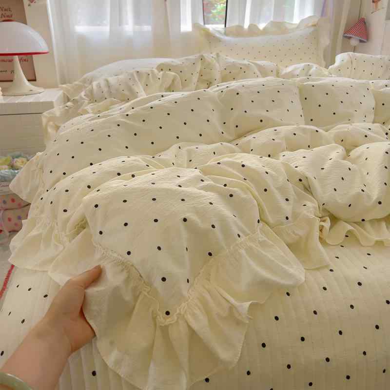 ベビー 寝具セット ニット 双層ガーゼ ベッドカバー 4点セット レース縁取り 綿入り キルティング ベッドシーツ 3点セット 柔らか素材 安全設計