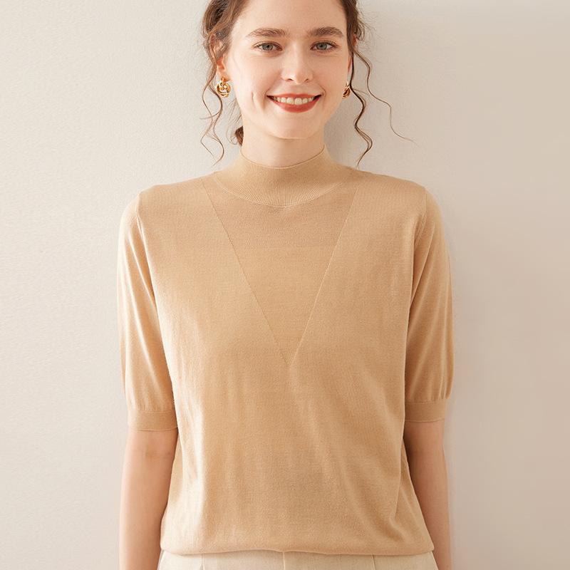 ・素材: カシミヤ・主素材含有率: 30%以下・パターン: 無地・厚み: 薄手・セット: 単品・スタイル: プルオーバー・フィット: ルーズ・袖型: 標準・ネック: クルーネック・袖丈: 3/4袖・ディテール: リブ・丈: ミディアム・加工: ノンアイロン・色: ベージュ,キャメル,ゴールドキャメル,ダークブラウン・サイズ: S,M,L,XL・着用スタイル: 通勤