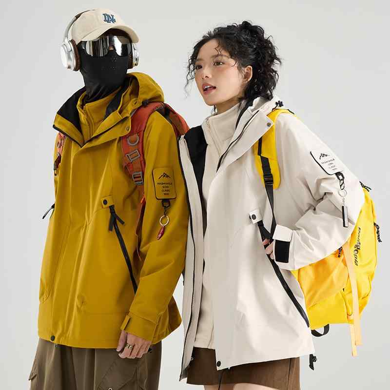 登山ジャケット メンズ 秋冬 3-in-1 着脱式 アウトドア 防風 防泼水 ビッグサイズ フリース レイヤリン..