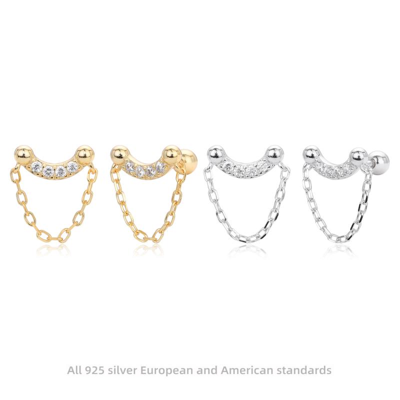 Rakuten - レディース ピアス 925シルバー ねじれデザイン ジルコニア スタッドイヤリング ファッション アクセサリー 多用途 ユニーク 螺紋 拧珠 耳飾り 純銀 百搭 小众 饰品