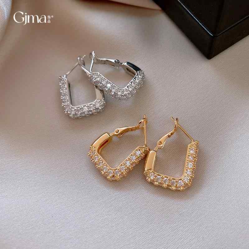 イヤリング レディース シンプル 欧米風 ジルコニア U字型 イヤーカフ 個性的 クール 百搭 高級感 耳飾