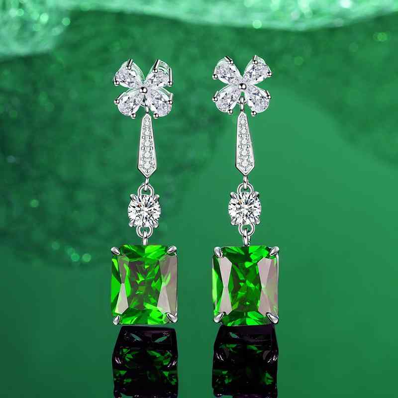 スタッドピアス レディース 純銀 S925 ルビー風赤 緑 ナノブルー エレガント 銀アクセサリー 優雅 デザ..