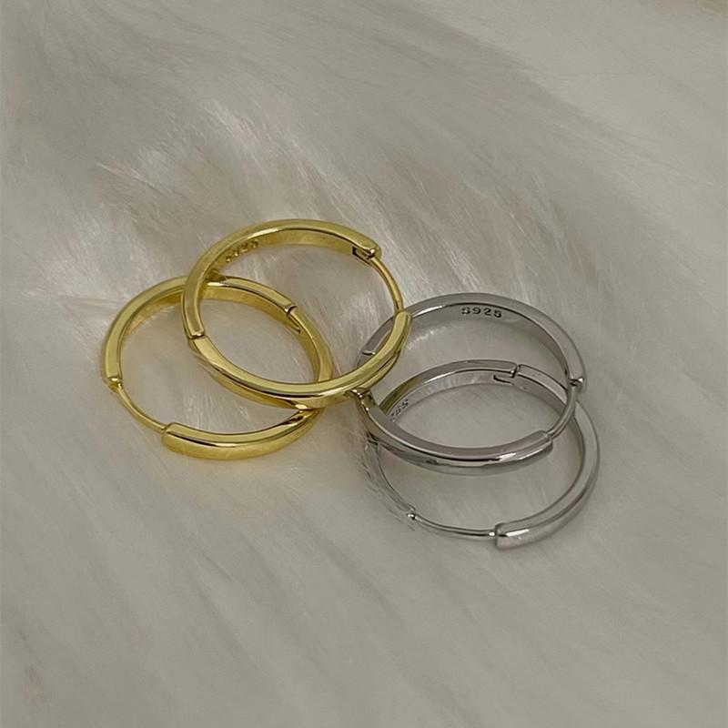 レディース イヤリング 925純銀 フープ シンプル 円形 小众 デザイン 高級感 気質 誇張 耳飾り 耳輪 ア..