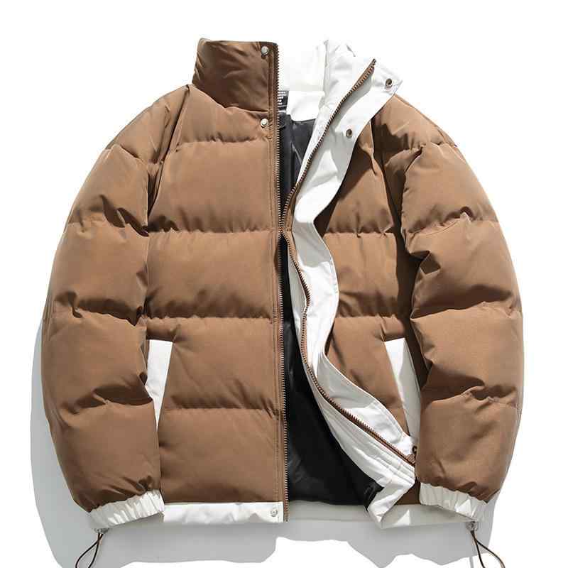 秋冬 男女兼用 厚手 スタンドカラー ダウン入り コットン アウター パン服 コート 軽量 吸湿速乾 綿素..