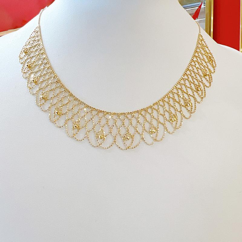 Pearl White - レディース レース ネックレス 網状 鎖骨チェーン 夕宴 パーティー アクセサリー 高級感 気質 エレガント 個性 女性 装飾品 ジュエリー チェーン ネックアクセ
