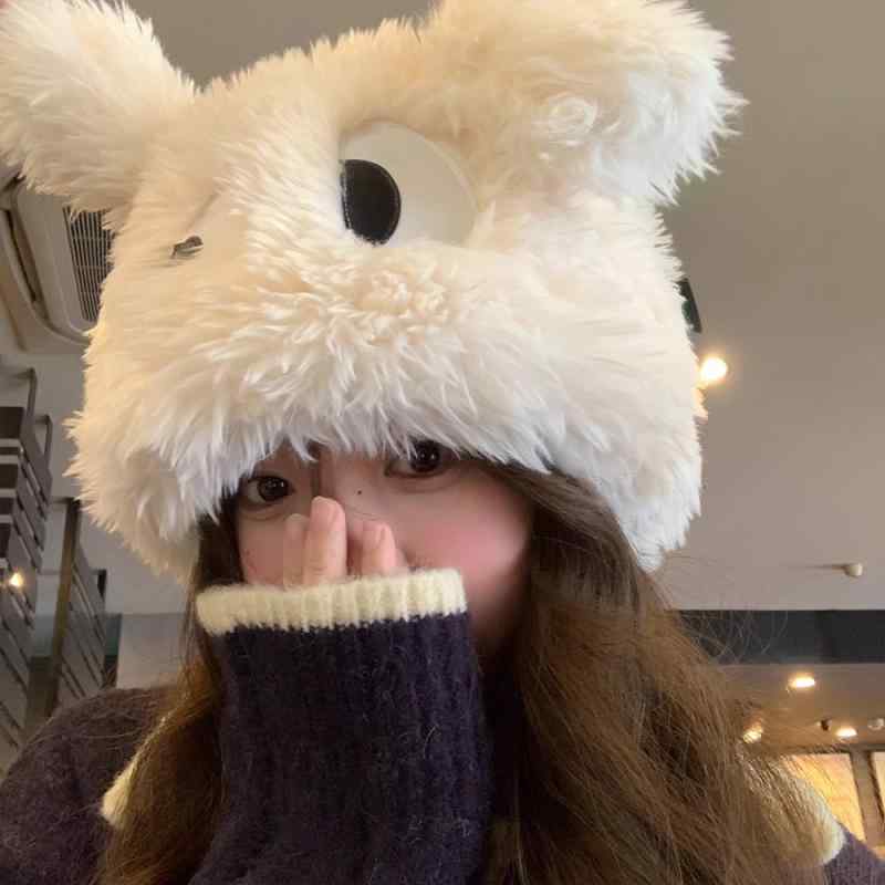 Rakuten - 秋冬 レディース かわいい カートゥーン 犬モチーフ 長耳 ファー 耳あて帽子 韓国風 ファッション コーディネート 百搭