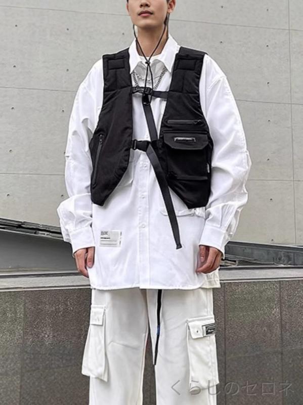メンズ ベスト ジレ ミリタリー タクティカルベスト テックウェア ワークベスト ス...