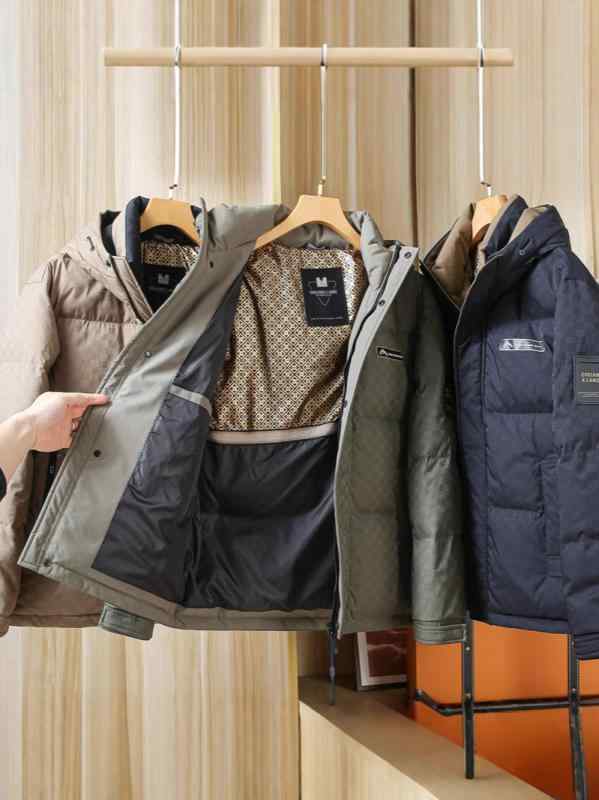 メンズ ダウンジャケット アウトドア 防風 フード付き 保温 秋冬 スタイリッシュ ...