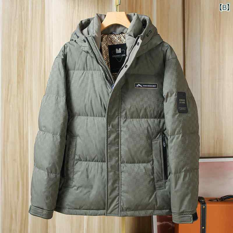 メンズ ダウンジャケット アウトドア 防風 フード付き 保温 秋冬 スタイリッシュ 軽量 吸湿速乾