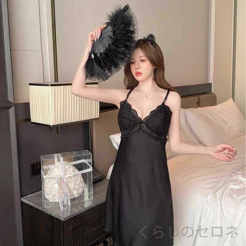 春夏 レディース セクシー キャミソール スリープドレス スリープローブ 2ピースセ...