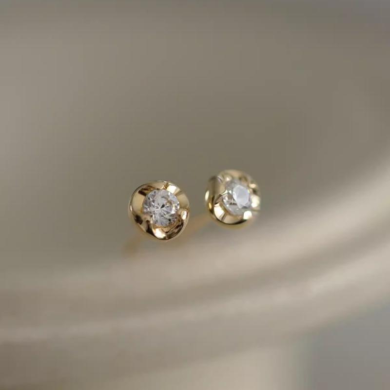 ピアス レディース ミニ キラキラ 小ジルコニア 925シルバー 14Kゴールドメッキ 繊細 イヤースタッド シンプル 上品 通勤 気質 スタッド 耳飾り 女性用 アクセサリー