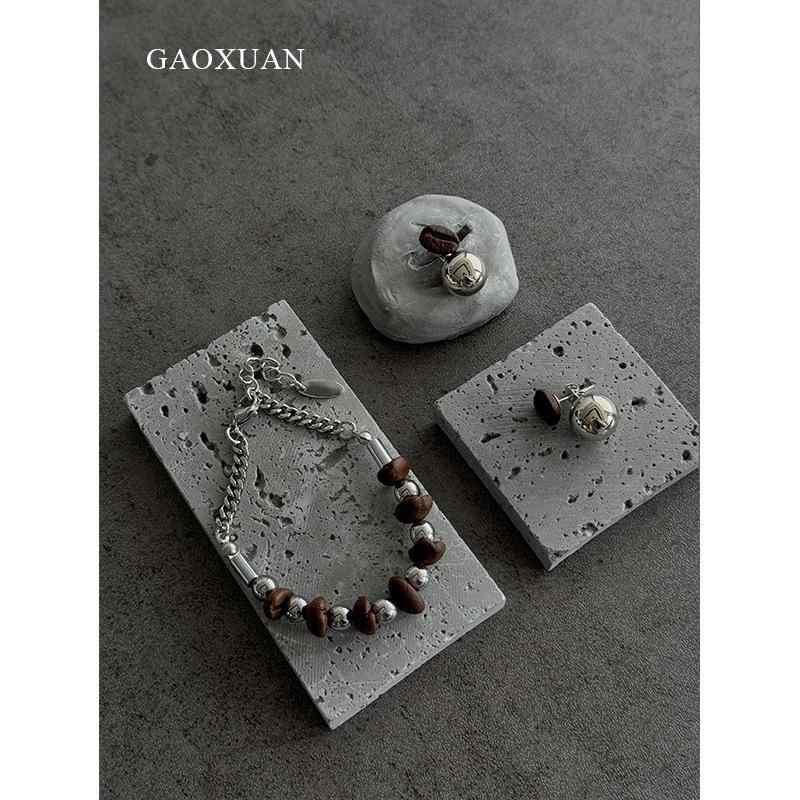 レディース ピアス コーヒー豆 後掛け式 金属球 イヤースタッド 高級感 小衆 デザイン 優雅 冷淡風 気..