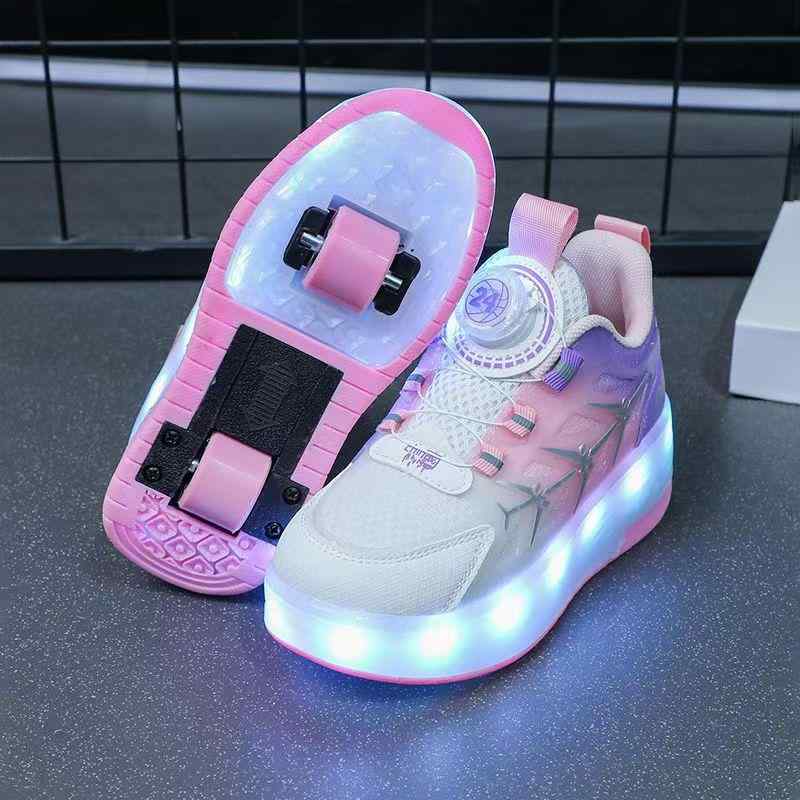 スニーカー 男女兼用 春夏 カジュアル ローラー付き 発光 軽量 通勤 通学 アウトドア 吸湿速乾 トレンド ファッション 百搭 代步 溜冰 休闲 夏季 潮流 暴走鞋 鞋 滑轮 时尚