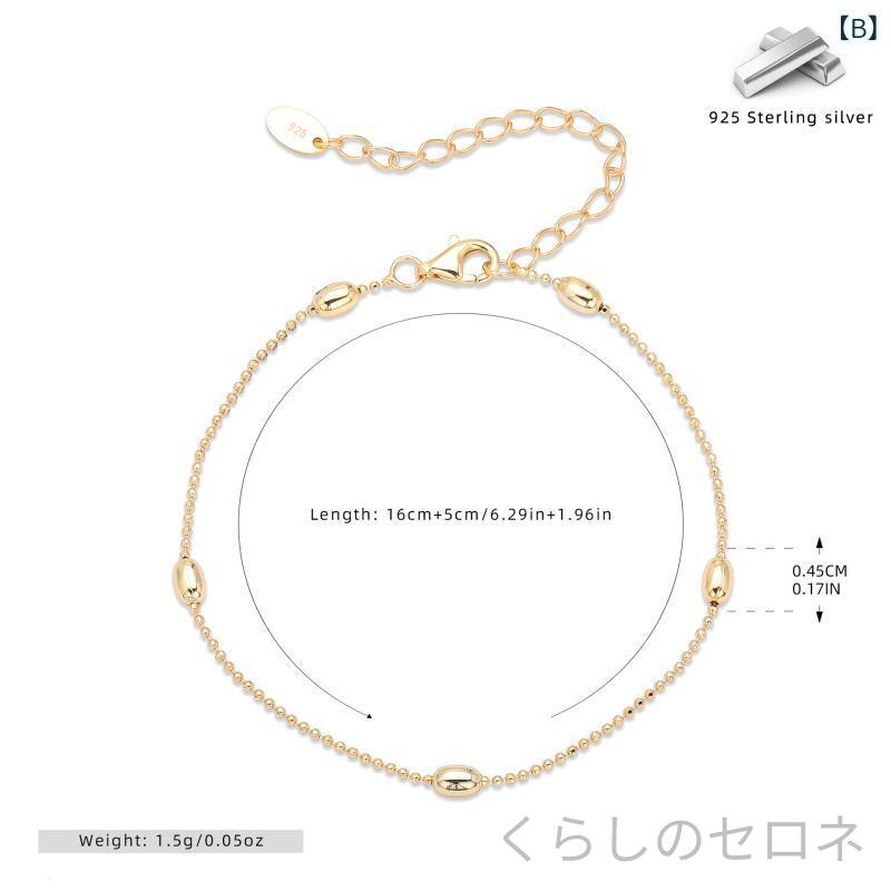 ブレスレット レディース 925シルバー 小粒 オリーブ粒 デザイン シンプル 個性的 ...