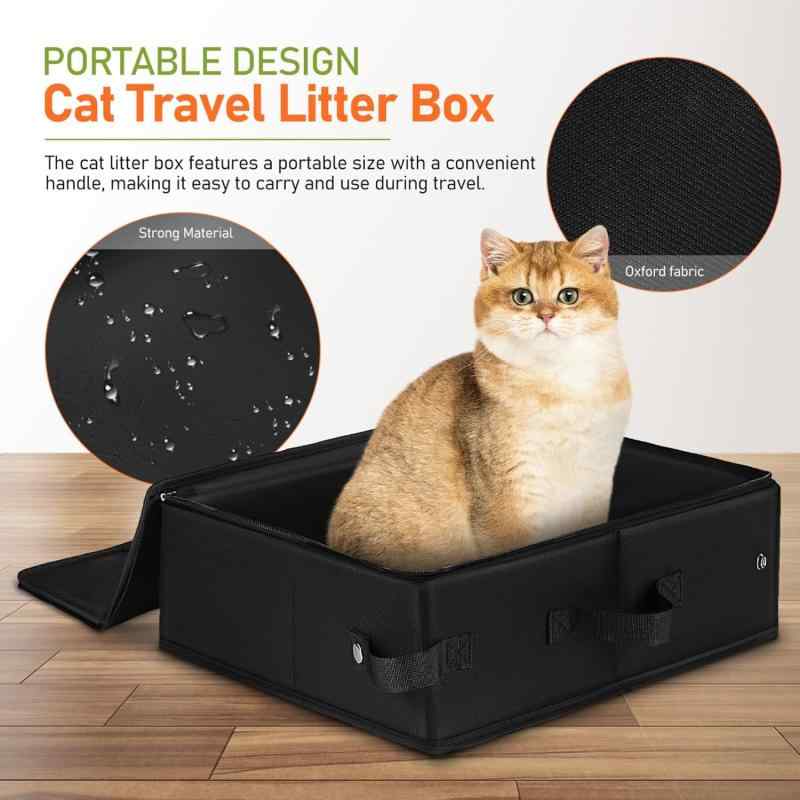 猫用 猫トイレ 折りたたみ式 布製 ポータブルトイレ 持ち運び便利 携帯用 コンパクト 軽量 お出かけ 旅行 レジャー 防災 避難用 非常用 キャットトイレ アウトドア 簡易トイレ
