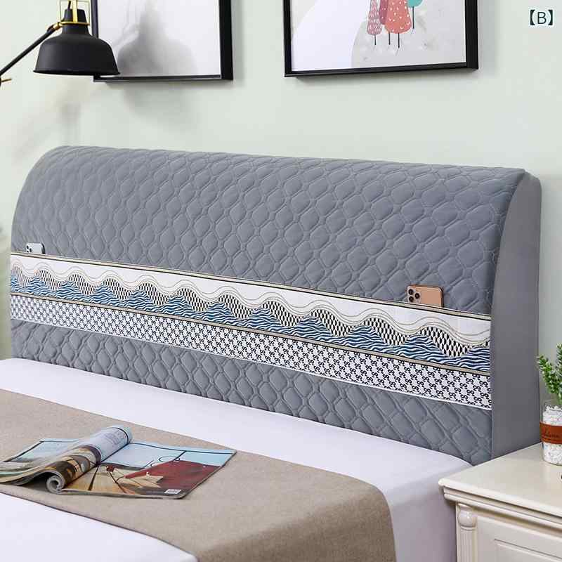 ベッドヘッドカバー 男女兼用 ヘッドボードカバー 木製ベッド用 高級感 軟包クッション 全包タイプ 厚手 寝室インテリア 保護カバー 上質素材 ソフトタッチ