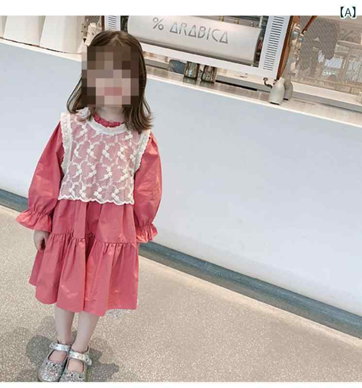 くらしのセロネのワンピース 女児 長袖 秋冬 子供服 春秋 スタイリッシュ 韓国風 ベビー ドレス 洋気 童装 スカート 連衣裙 女童｜アングル2