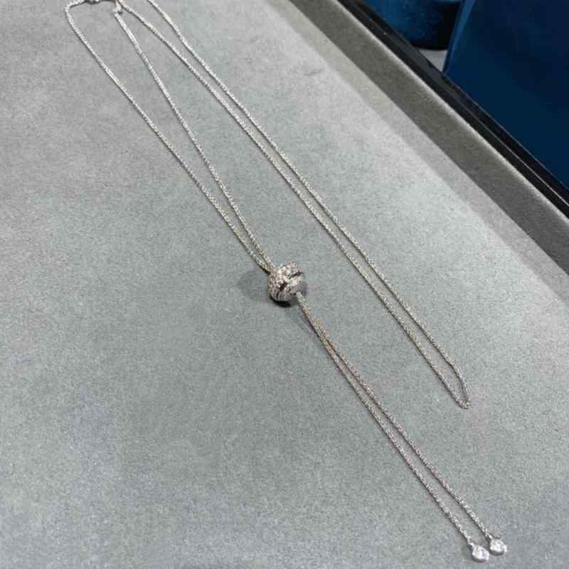 ネックレス ユニセックス ラッキーアイテム スライド式 電気メッキ加工 手作りジルコニア 輝くタッセル ロング丈 ニットチェーン 高級感 アクセサリー チェーン ジュエリー ファッション